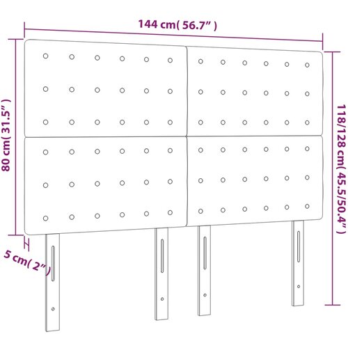  Uzglavlje tamnosmeđe 144x5x118/128 cm tkanina Slike