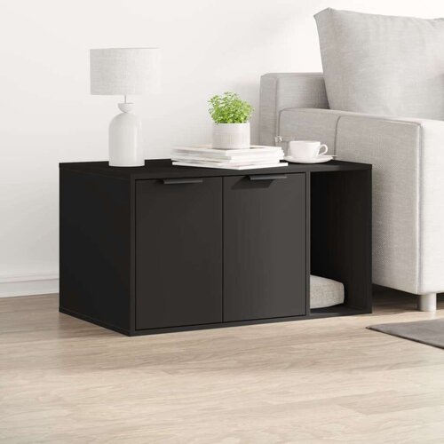vidaXL Kutija za mačji pijesak crna 80x50x45 cm konstruirano drvo Cijene