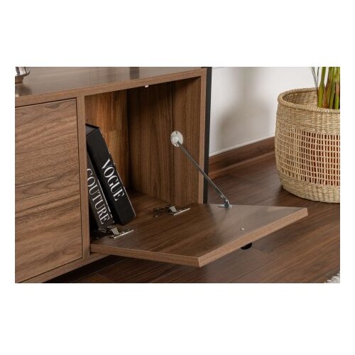 Hanah home Stranska mizica v orehovem dekorju v temni naravni barvi 29,5x120 cm Solace &amp;ndash; Slike