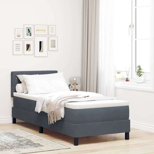 Box spring krevet Tamno siva 80 x 200 cm Baršun Cijene