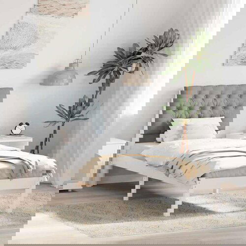 VidaXL Krevetni okvir s tapiciranim uzglavljem Bijelo 80 x 200 cm Slike