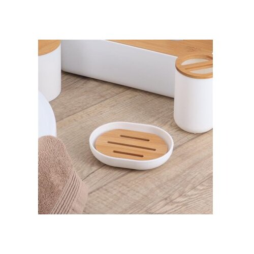 Tendance posuda za sapun Bath poliresin/bambus-bambus 12,5x9,5x2,5cm Cene