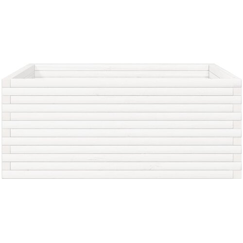  Vrtna sadilica bijela 110x110x46 cm od masivne borovine Slike