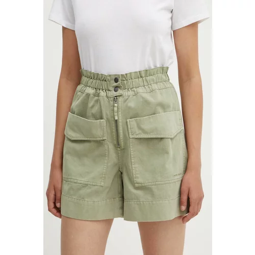 PepeJeans Jeans kratke hlače ANNA ženske, zelena barva, PL801139