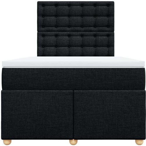 VidaXL Krevet s oprugama i madracem crni 120 x 200cm od tkanine Slike