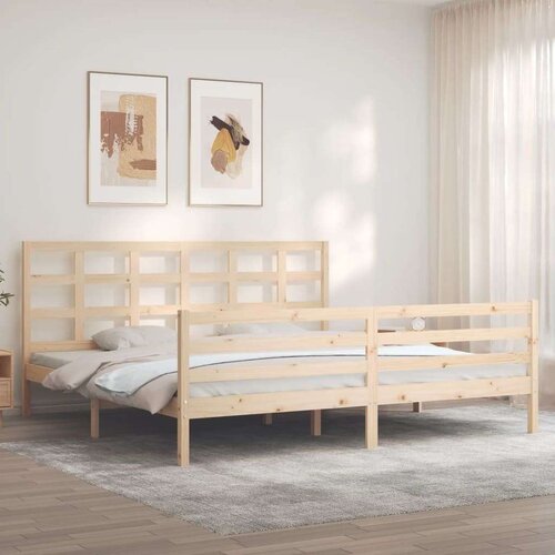  Kreveta s uzglavljem 200 x 200 cm od masivnog drva Slike