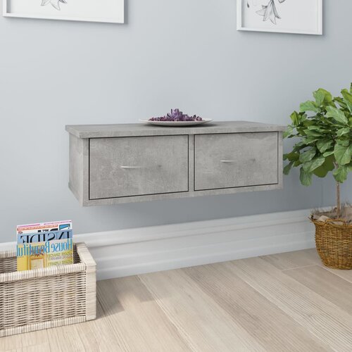 vidaXL Stenska polica s predali betonsko siva 60x26x18,5 cm, (20622158) Cene