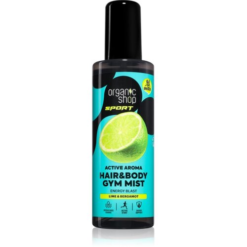 Organic Shop Sport Lime &amp;amp; Bergamot osvežilna meglica za telo in lase 200 ml Slike