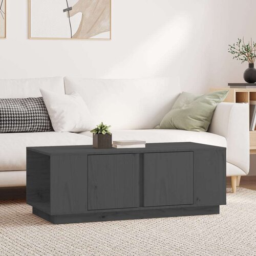  Stolić za kavu sivi 110 x 50 x 40 cm od masivne borovine Slike