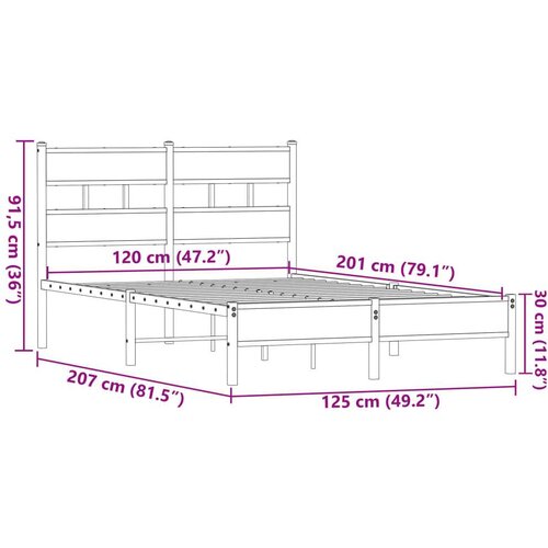 VidaXL Okvir kreveta bez madraca smeđa boja hrasta 120 x 200 cm drveni Slike
