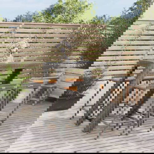  5-dijelni vrtni barski set sivi od poliratana i drva bagrema Cijene