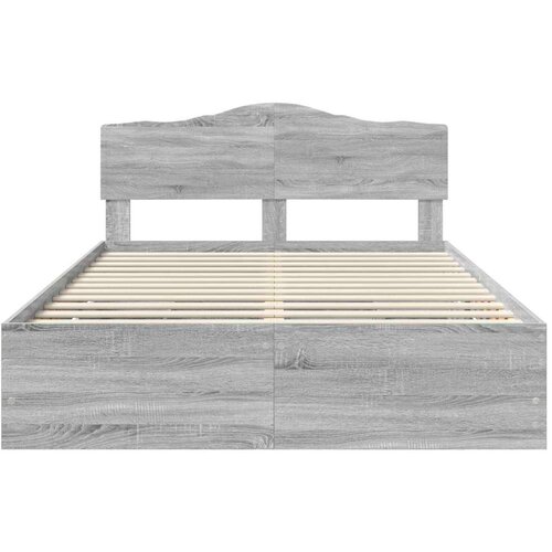 Okvir za krevet Siva Sonoma 140 x 200 cm Inženjersko Drvo - Sivi hrast sonoma 140 x 200 cm Slike