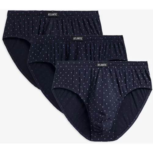 Atlantic Classic men's briefs 3Pack - navy blue with pattern