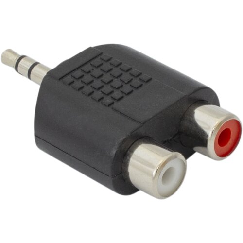 S Box ADAPTER 3.5 mm Mu&amp;scaron;ki -&amp;gt; 2 X RCA Ženski, (08-ad35m-2rcaf) Slike