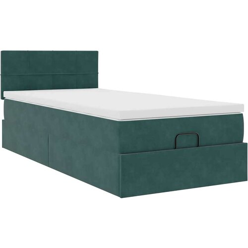VidaXL okvir kreveta s madraca tamnozeleni 80x200cm bar&amp;scaron;unasti Slike