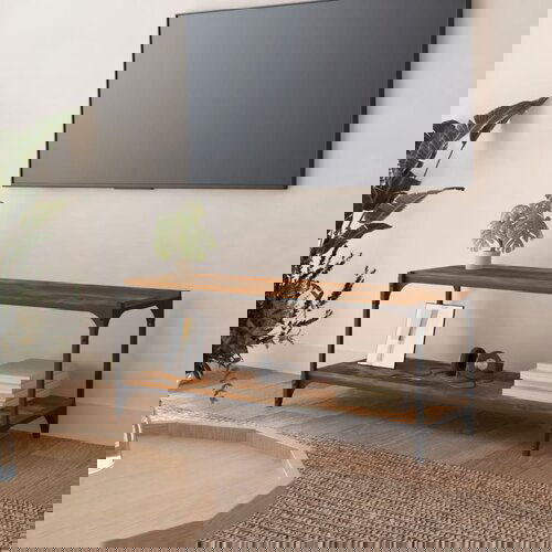 vidaXL TV omarica dimljen hrast 100x33x41 cm inženirski les in jeklo Cene