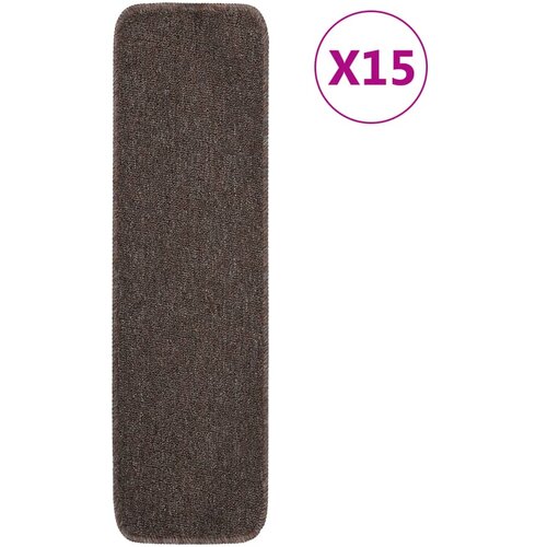 vidaXL Protuklizni otirači za stepenice 15 kom 75 x 20 cm smeđi Cijene