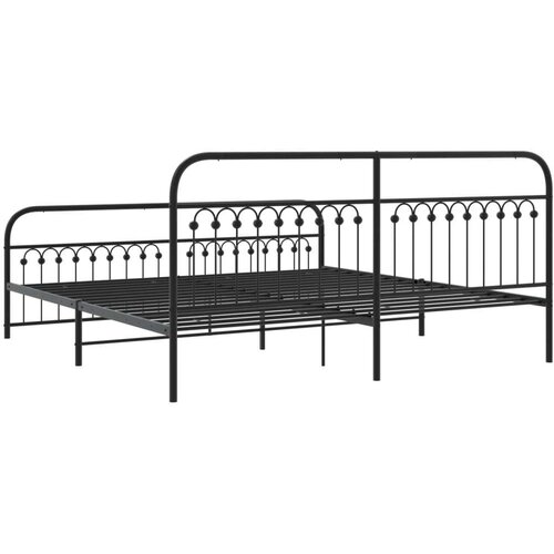 vidaXL metalni okvir kreveta uzglavlje i podnožje crni 193x203 cm Cijene