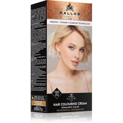 Kallos Glow Lasting Cream Colour trajna boja za kosu nijansa Shine Blond 60 ml Slike