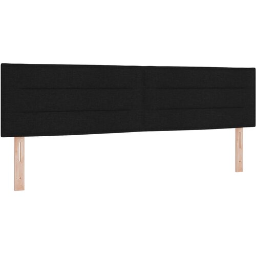  LED glava kreveta s LED trakama Crna 180 cm tkanina Slike