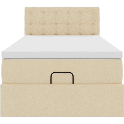 VidaXL otomanski okvir kreveta s madraca krem 80x200cm od tkanine Slike
