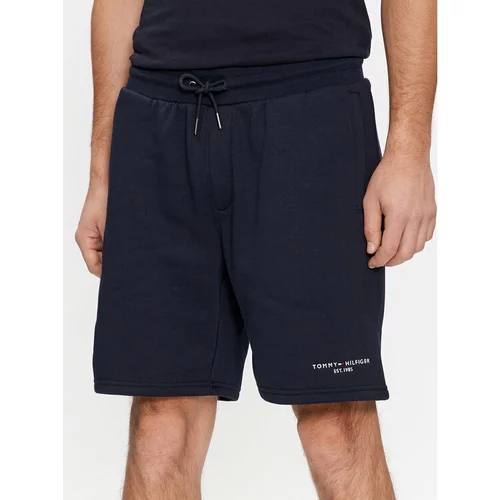 Tommy Hilfiger Športne kratke hlače Small Tommy Logo Sweatshorts MW0MW34201 Mornarsko modra Regular Fit