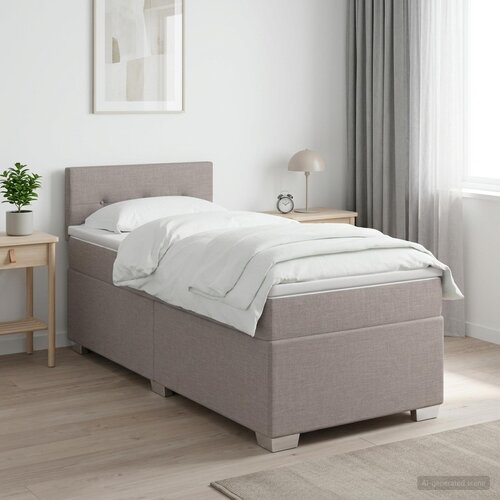  Boxspring krevet s madracem Sivosmeđa 90 x 200 cm Tkanina Cijene