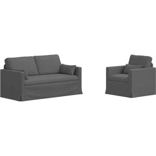  Set sofe 2 pcs Tamno siva 158 x 78 x 80 cm tkanina Slike