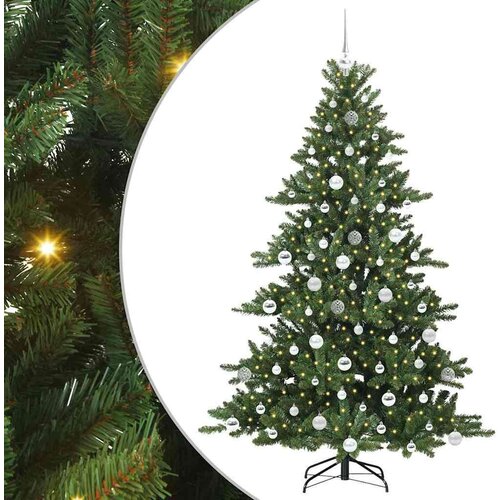 VidaXL Umjetno božićno drvce s nogom with LEDs s stalakom 180cm PVC Slike