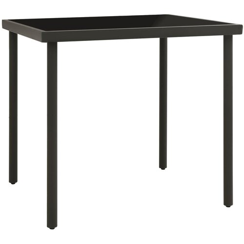 vidaXL Vrtna jedilna miza antracitna 80x80x72 cm steklo in jeklo, (20625464) Cene
