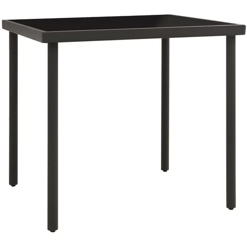 vidaXL Vrtni blagovaonski stol antracit 80 x 80 x 72 cm staklo i čelik