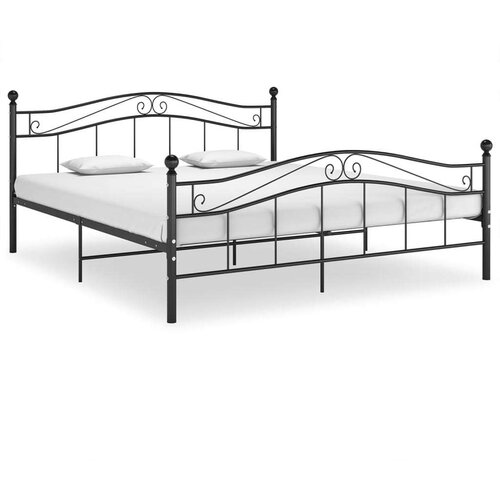  Za krevet crni metalni 140 x 200 cm Slike