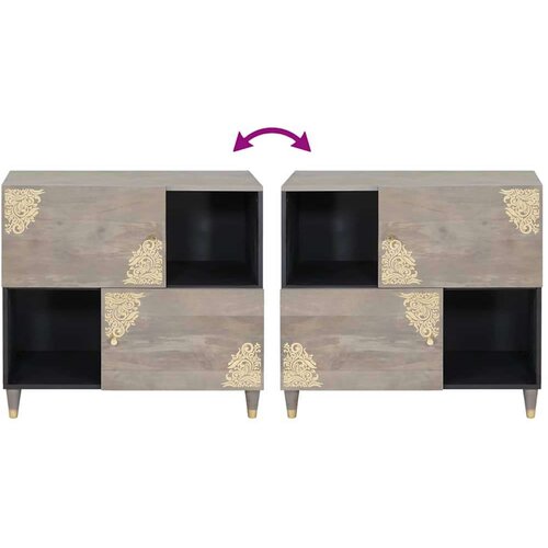 VidaXL ormarić / komoda s policom siva i zlatna 80 x 33.5 x 75 cm Slike