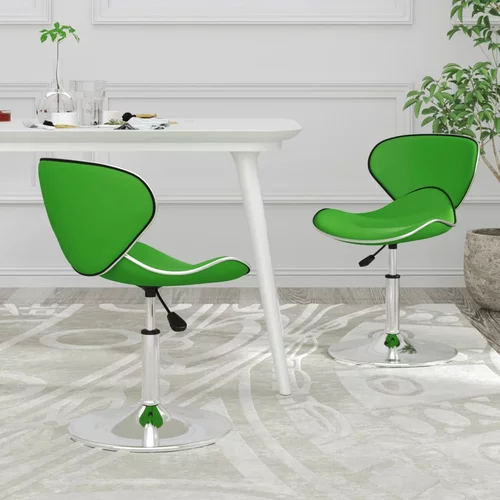 vidaXL Jedilni stoli 2 kosa zeleno umetno usnje