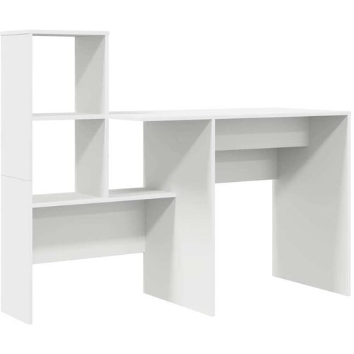 VidaXL Stol s policom Bijelo 131.5 x 50 x 106.5 cm Konstruirano drvo Slike