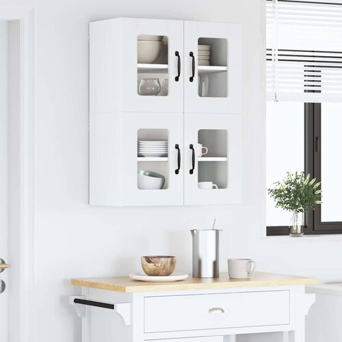  Zidni stakleni ormarić Lucca 2 pcs Bijela 60 x 31 x 40 cm Slike