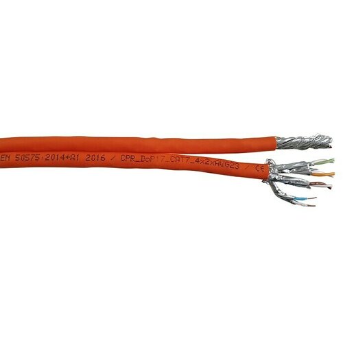  Omrežna napeljava CAT7 DUPLEX 2x4x2AWG23 (Dolžina: 50 m, Oranžna, Do 10 Gbit/s) Cene
