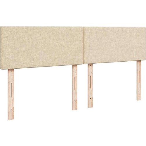 VidaXL Otomanski krevet s madracem krem 160x200 cm od tkanine Slike