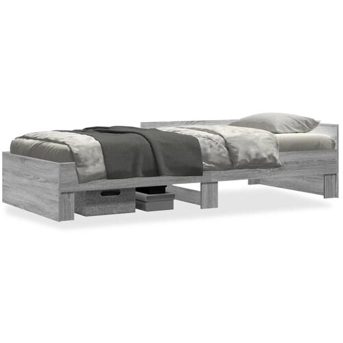 Maison Chic Posteljni okvir - Enojna postelja - Postelja za odrasle siva sonoma 75x190 cm inženirski les-J15266, (21770203) Cene