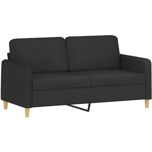  2-dijelni set sofa s jastucima crni od tkanine Slike