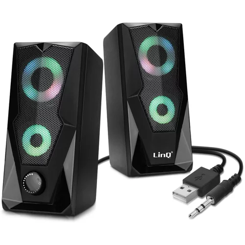 LINQ Žicni RGB racunalniški igralni zvocnik, 2.0 zvocnik, A5005 - crn, (20630905)