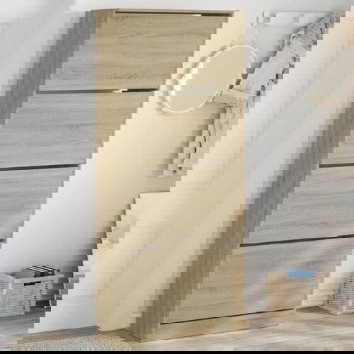 VidaXL Ormarić za cipele s 4 ladice boja hrasta 80 x 34 x 187,5 cm Slike