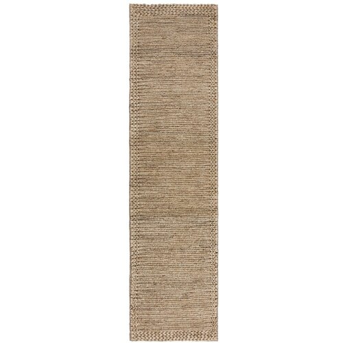 Flair Rugs Ročno tkan tekač iz konopljastega osleza v naravni barvi 60x230 cm Drew Border – Cene