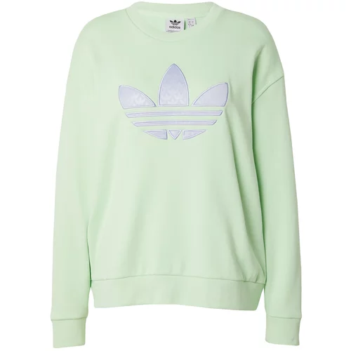 Adidas Sweater majica sivkasto plava / svijetlozelena