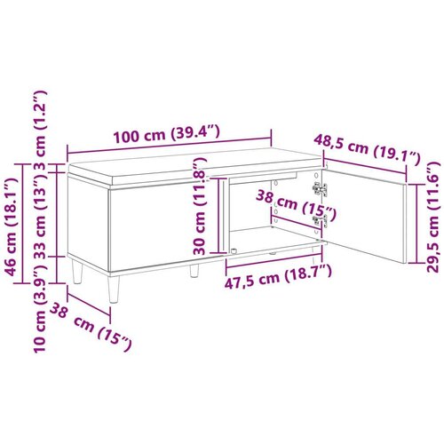  Klupa za hodnik s jastukom Siva Sonoma 60 x 38 x 46 cm Slike