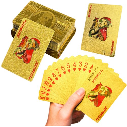 Elegant Dollar Banknote Gold Playing Cards Deck 54 Cards Cijene
