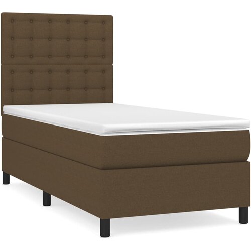 Maison Chic Box spring postelja - Vzmetna postelja z vzmetnico temno rjava 80x200 cm blago SL483, (21909420) Cene