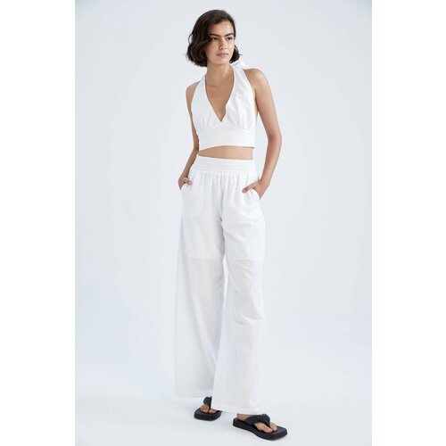 Defacto Wide Leg With Pockets Cotton Trousers Cene