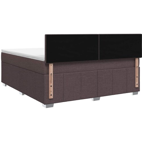  LED okvir za krevet s madracem Tamno smeđa 160 x 200 cm Tkanina Slike