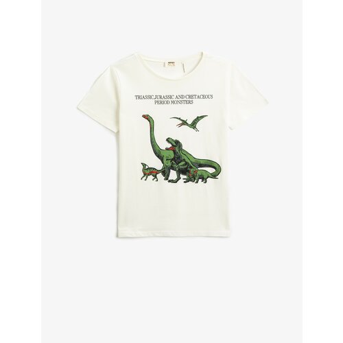 Koton Dinosaur Printed Short Sleeve T-Shirt Round Neck Slike